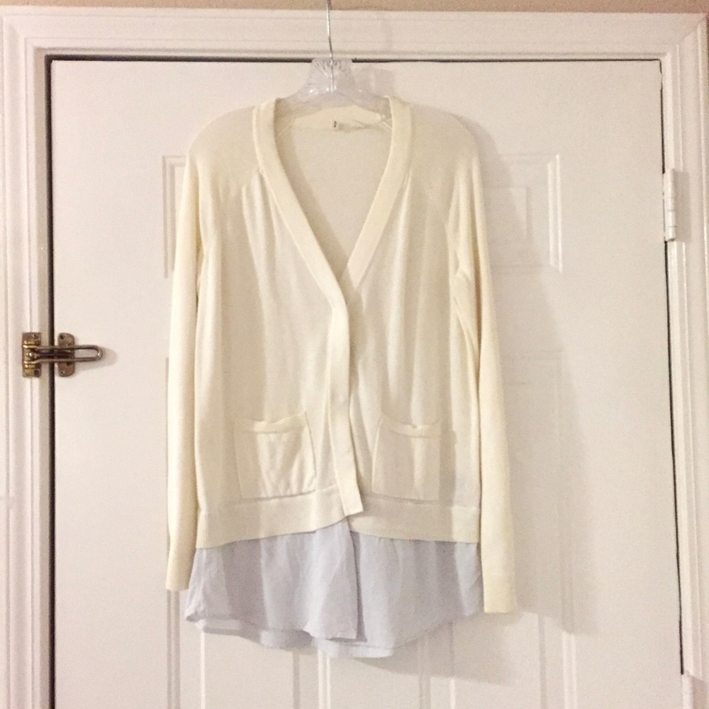 Anthropologie Moth cream cardigan